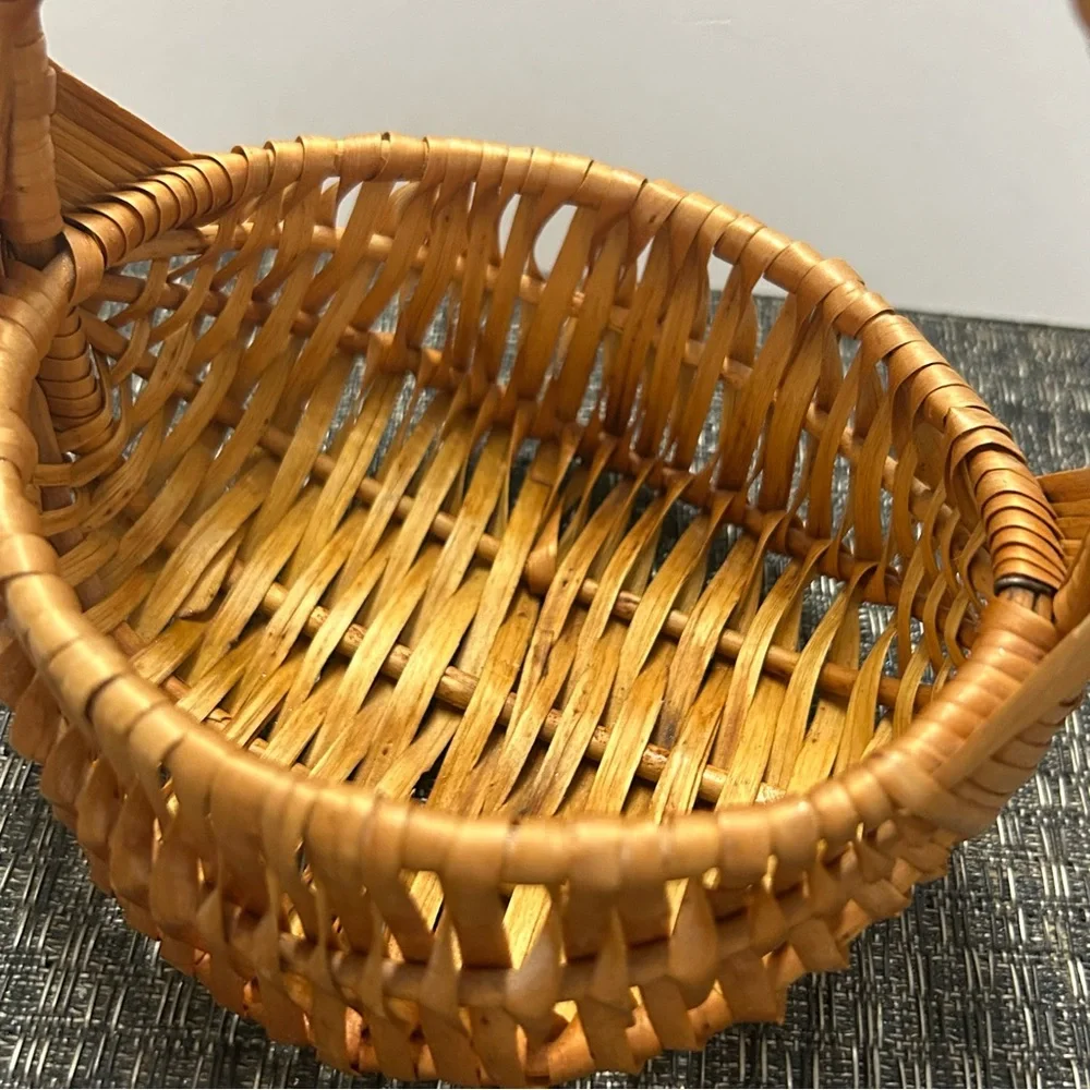 Vintage Woven Basket Melon Rib God’s Eye Detail 6x5.5